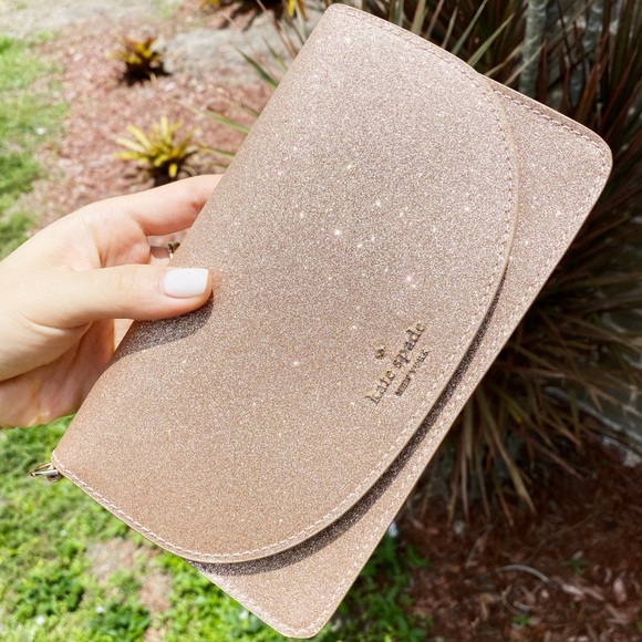 kate spade Handbags - 👜💕-Kate Spade Glitter Wallet Rose Gold